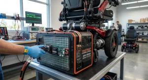 Long-range lithium-ion battery system designed for extended travel in fast electric wheelchairs.