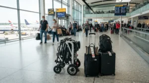 Travel convenience of a pediatric transport chair vs self-propelled kids wheelchair in an airport terminal